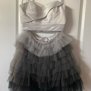 Rachel Allan Two Piece Grey/Silver Dress